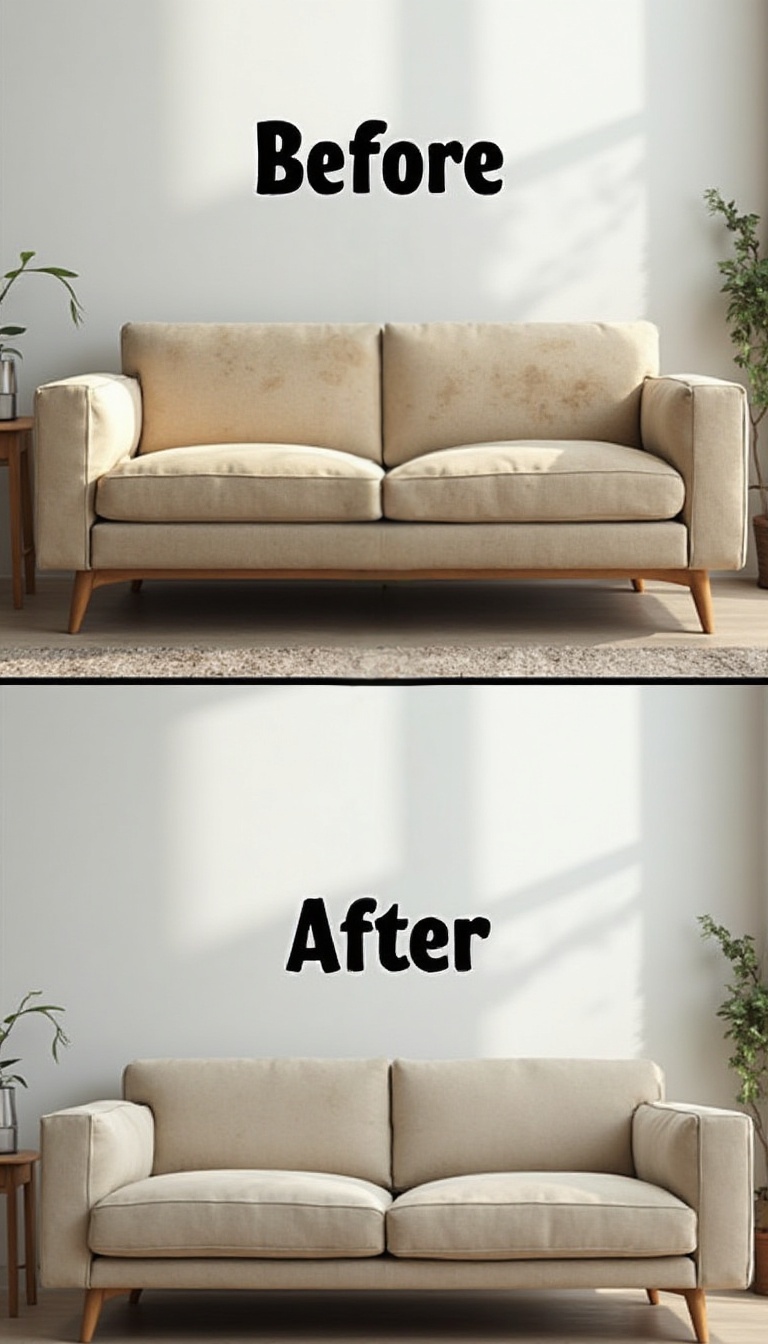 before & afetr upholstery cleaning Merrylands
