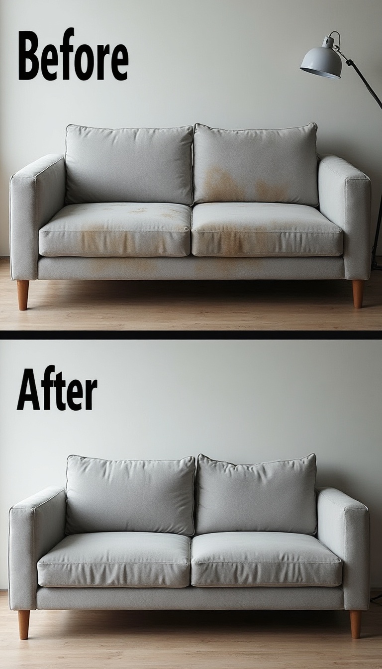 before & after Upholstery cleaning Ashfield