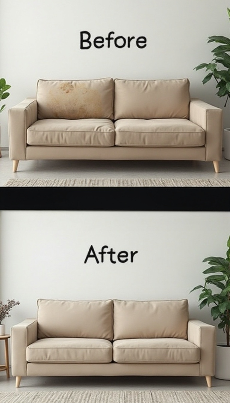 before & after Upholstery cleaning Georges Hall