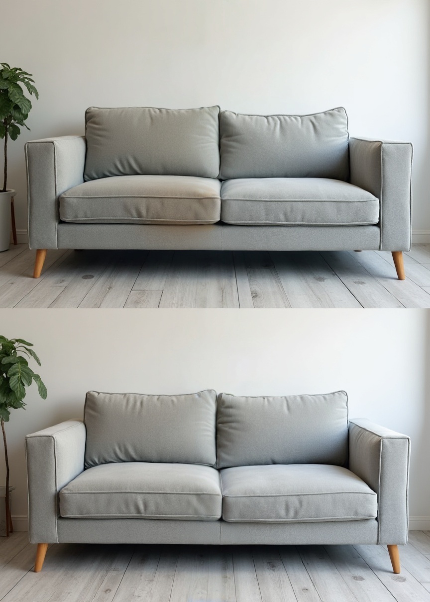 before & after Upholstery cleaning in Eastlakes