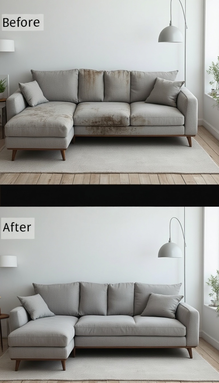 before & after upholstery cleaning Guildford