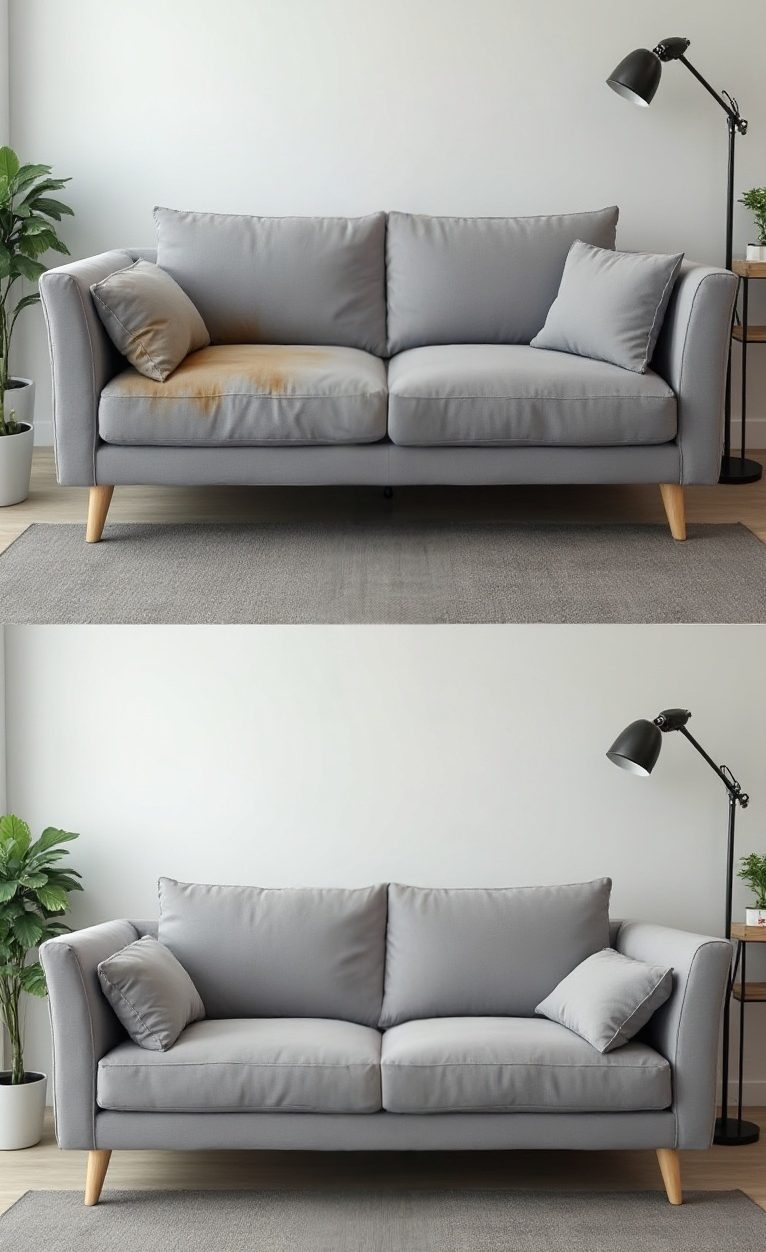 before & after upholstery cleaning in Artarmon
