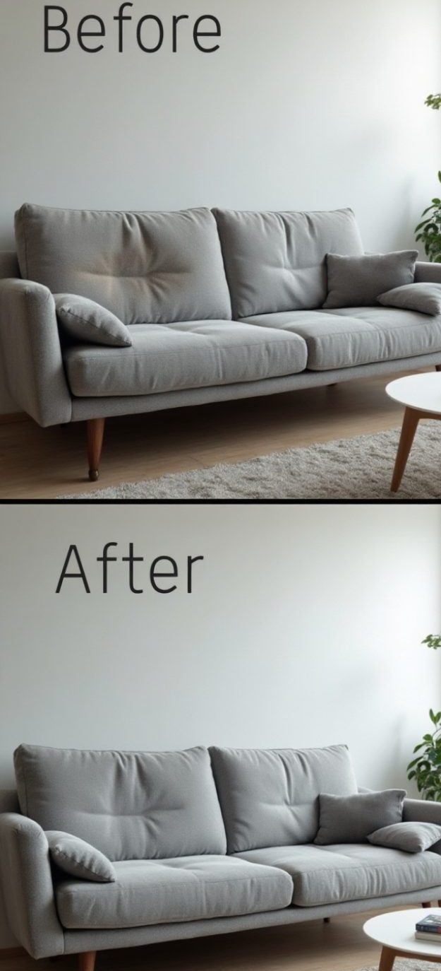 before & after upholstery cleaning waterloo